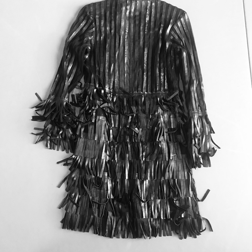 See through dress with leather clasp front